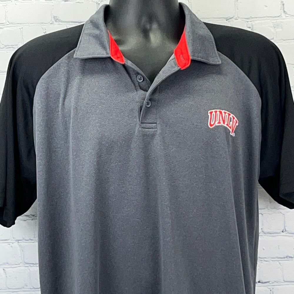 UNLV Rebels Polo Shirt University Nevada Las Vegas Champion Gray Mens L Large